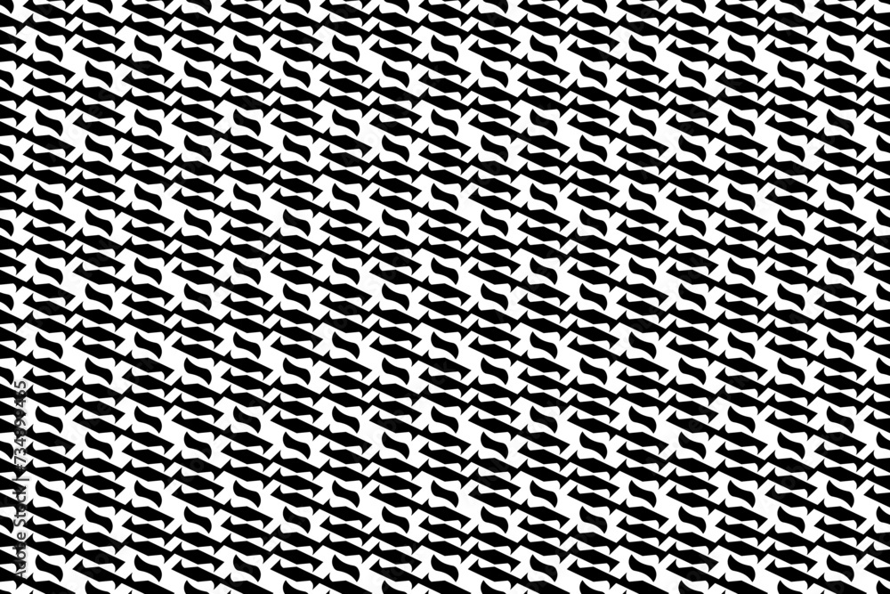 Aufkleber abstract seamless mosaic pattern with repeating elements. black and white monochrome textured patter