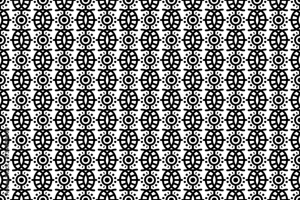 Aufkleber abstract seamless mosaic pattern with repeating elements. black and white monochrome textured patter