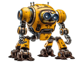 a yellow robot with big eyes