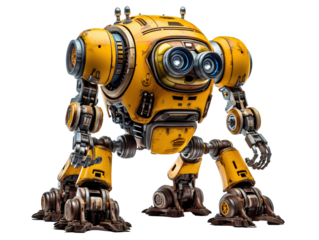 a yellow robot with big eyes