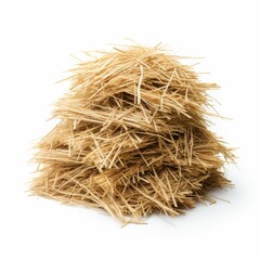 AI generated illustration of a pile of hay isolated on a white background - obrazy, fototapety, plakaty