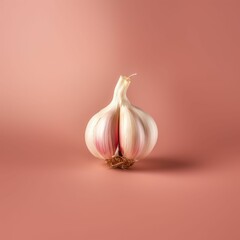 AI generated illustration of a single onion on a pink background