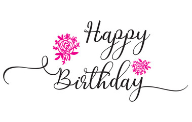 Fototapeta premium Happy Birthday custom calligraphy text . Vector Illustration.