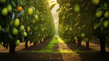 tree avocado farm - obrazy, fototapety, plakaty