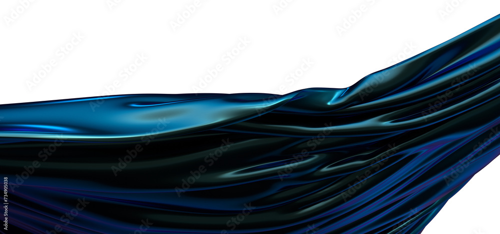 Poster soothflowing rhythms: abstract 3d blue wave illustration with harmonious movementsing curves: abstra