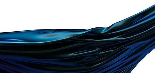 SoothFlowing Rhythms: Abstract 3D Blue Wave Illustration with Harmonious Movementsing Curves:...
