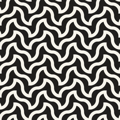 Vector seamless pattern. Repeating geometric elements. Stylish monochrome background design.
