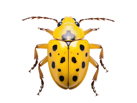 a yellow and black bug