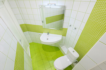 interior apartment room bathroom, sink, decorative elements, toilet. WC, sanitary unit, wash room