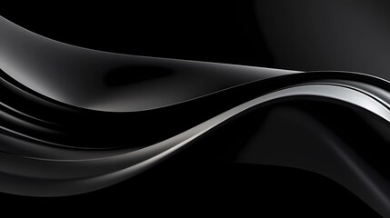 Fototapeta premium abstract dynamic white and black colors energy flow wave curve lines against a sleek black background