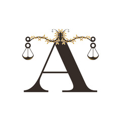 Justice logo design with concept letter A