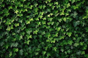 Lush greenery of ivy leaves perfect as background for various applications dense foliage with rich texture and intricate pattern creates wall of vibrant green