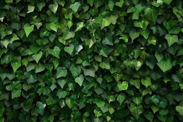 Lush greenery of ivy leaves perfect as background for various applications dense foliage with rich texture and intricate pattern creates wall of vibrant green