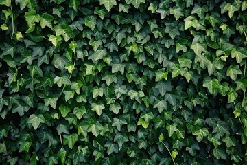 Lush greenery of ivy leaves perfect as background for various applications dense foliage with rich texture and intricate pattern creates wall of vibrant green
