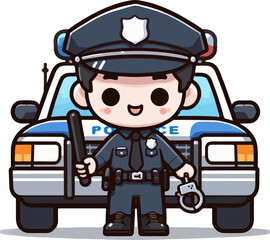 Fototapeta premium Police illustration artificial intelligence generation