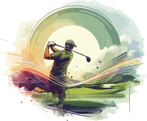 Golf illustration artificial intelligence generation