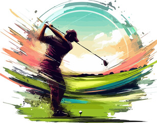 Golf illustration artificial intelligence generation