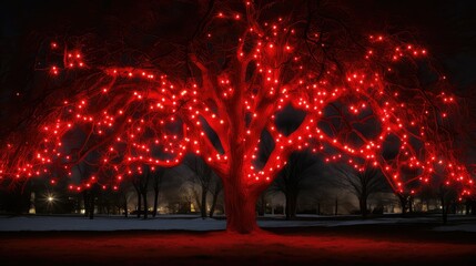 glowing red holiday lights
