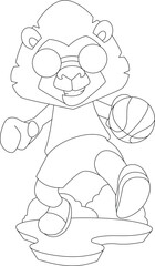 Lion Basketball player Basketball Sports Animal Vector Graphic Art Illustration