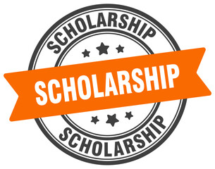 Obraz premium scholarship stamp. scholarship label on transparent background. round sign