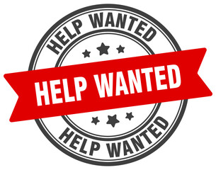 help wanted stamp. help wanted label on transparent background. round sign