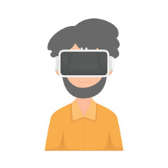 man use virtual reality illustration