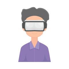 man use virtual reality illustration