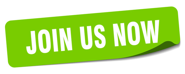 join us now sticker. join us now label