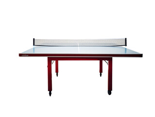 a ping pong table with a net