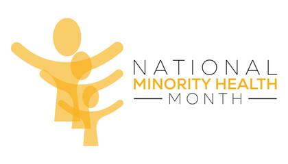 National Minority Health Month observed every year in April. Holiday, poster, card and background vector illustration design. - obrazy, fototapety, plakaty