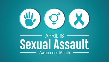 Sexual Assault Awareness Month observed every year in April. Holiday, poster, card and background vector illustration design.