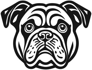 Cartoon Bulldog Face Illustration