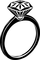Diamond Ring Lineart Illustration