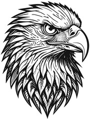 Eagle Head Facing Right Illustration