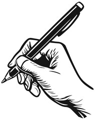 Hand Writing with Pen Illustration