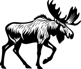 Moose Walking Illustration