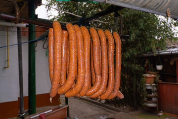 Fresh home made sausage let dry