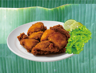 Spicy fried chicken breast with lettuce
