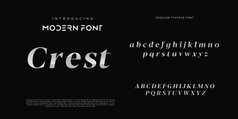 Sans serif typography font vector. Modern clean elegant character set. Creative alphabet simple typeface. Digital letter type style. Logo art banner poster flyer billboard text graphic design.