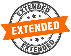 extended stamp. extended label on transparent background. round sign