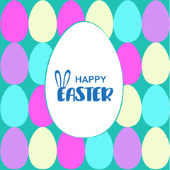 happy easter card, with bright colours, celebration, poster, background, eggs, vector, illustration