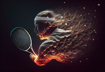 World Tennis Day Illustration generative ai