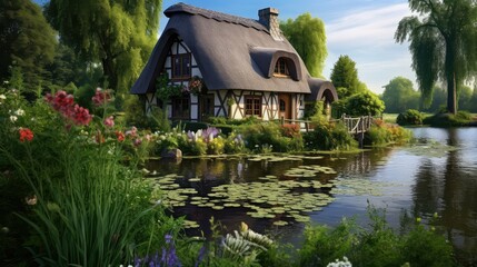 Naklejka premium cottage holiday house