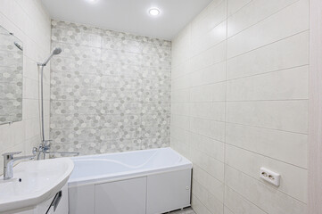 interior apartment room bathroom, sink, decorative elements, toilet. WC, sanitary unit, wash room