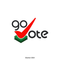 Go Vote - text for Pakistan Election 2024. Voting Day. Election campaign. Poster, card, banner and background