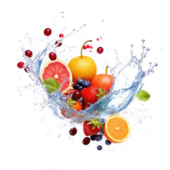 fruit in splash water