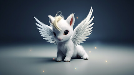 cute little unicorn with wings with Generative ai