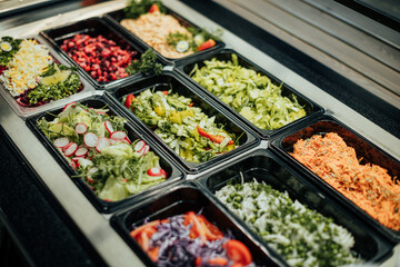 Bufet food station ready to serve