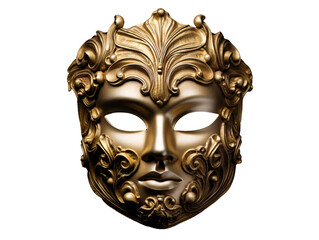 a gold mask with a face