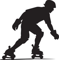 inline skating silhouette vector